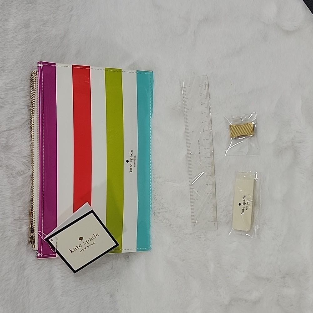 kate spade New York Candy Stripe Pencil Pouch